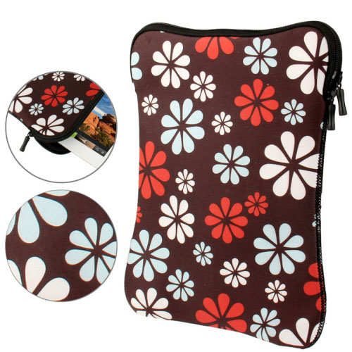 Flower Pattern Thermal Transfer Soft Protective Laptop Zipper Bag for 12 inch Laptop - Click Image to Close